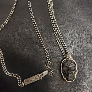 King Baby Black Skull Silver Pendant